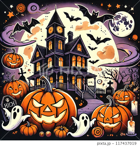 ハロウィン 背景イラスト ハロウィン 背景イラスト 117437019