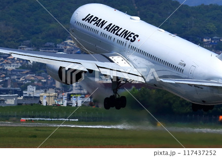 大阪国際空港　JAL　飛行機　離陸　スカイパーク 117437252