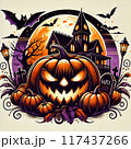ハロウィンのこわいイラスト 117437266