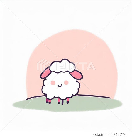 かわいいひつじ かわいいひつじ 117437763