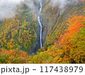 富山_紅葉に染まる称名滝の絶景風景 117438979