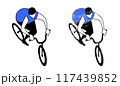 BMX競技で自転車に乗る人物のイラスト BMX競技で自転車に乗る人物のイラスト 117439852