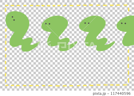 New Year's illustration of snakes lined up side by side New Year's card Reiwa 7 2025 New Year's illustration of snakes lined up side by side New Year's card Reiwa 7 2025 117440596
