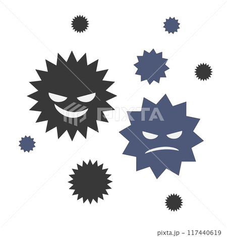攻撃的な顔をしたばい菌 攻撃的な顔をしたばい菌 117440619
