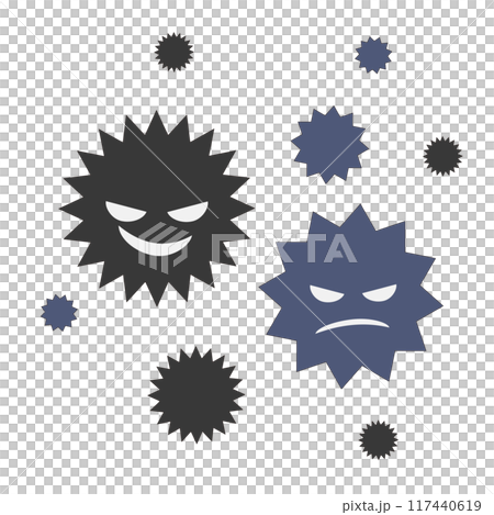 攻撃的な顔をしたばい菌 攻撃的な顔をしたばい菌 117440619