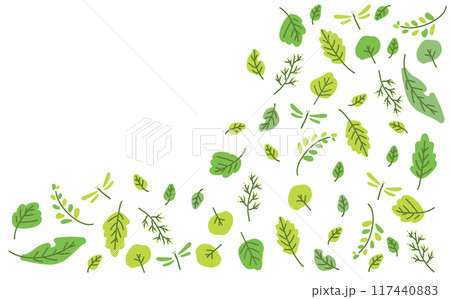 落ち葉のかわいいシンプルなイラスト背景素材 117440883
