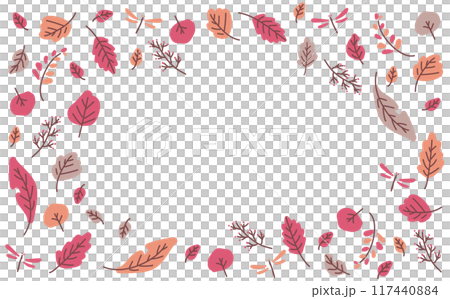 落ち葉のかわいいシンプルなイラスト背景素材 117440884