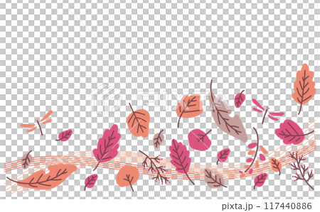 落ち葉のかわいいシンプルなイラスト背景素材 落ち葉のかわいいシンプルなイラスト背景素材 117440886