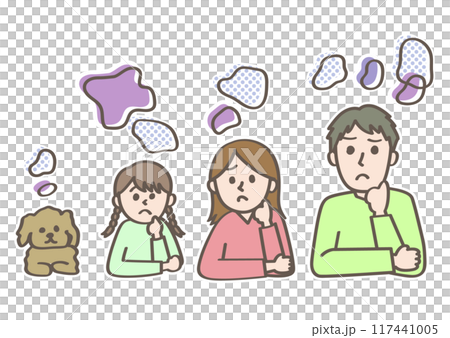 考え事をする家族 117441005
