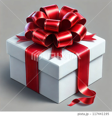 赤いリボンのプレゼントの箱 赤いリボンのプレゼントの箱 117441195