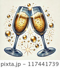 グラスに入ったシャンパン、乾杯 117441739