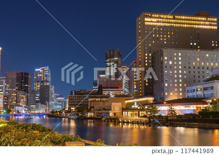 大阪　中之島の美しい夜景（堂島大橋から） 117441989