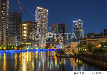 大阪　中之島の美しい夜景（堂島大橋から） 117442000