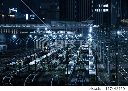 夜の名古屋車両区 向野橋より 117442430