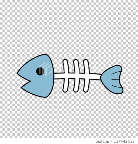シンプルで可愛い魚の骨のイラスト 白背景 ベクター 主線あり クリップアート シンプルで可愛い魚の骨のイラスト 白背景 ベクター 主線あり クリップアート 117442518