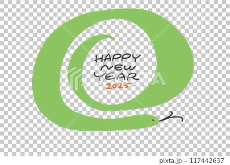 Simple and stylish snake New Year's card Reiwa 7 2025 117442637