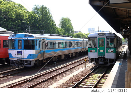 徳島駅に停車中の牟岐線1500形（徳島⇔牟岐） 117443513