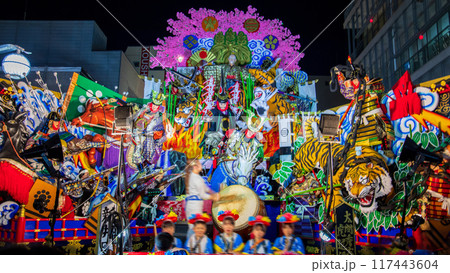「青森県」八戸三社大祭・夏夜間展示運行 八戸市 「青森県」八戸三社大祭・夏夜間展示運行 八戸市 117443604