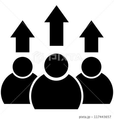 Team growth icon. Career growth of the company sign. Career growth of the company symbol. flat style. 117443657