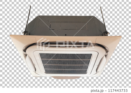 Commercial built-in air conditioner in cafe' shop. 117443733