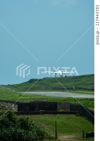 与那国空港と離陸する飛行機 与那国空港と離陸する飛行機 117443783
