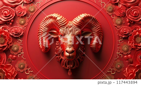 Chinese horoscope year of the goat. 117443894