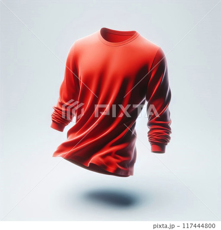 A high-quality mockup of a floating, long-sleeved men's shirt in various colors, ideal for ecommerce, fashion design, and marketing use 117444800
