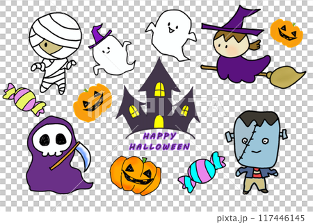 Cute Halloween postcards 117446145