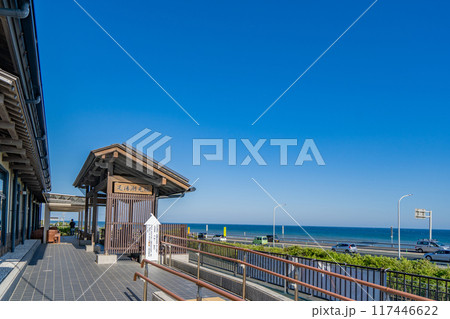 道の駅潮見坂　足湯潮見坂　展望デッキから白須賀海岸の絶景 117446622