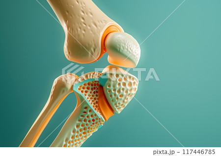 A close up of a knee joint with the bones and...のイラスト素材 [117446785] - PIXTA
