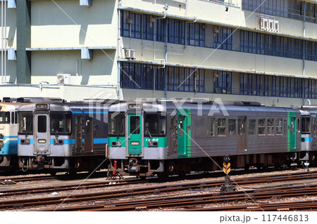 徳島駅／徳島運転所に留置中の1000形・1200形車両（徳島県徳島市） 117446813
