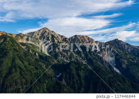 八方尾根より朝日を浴びる白馬三山 八方尾根より朝日を浴びる白馬三山 117446844
