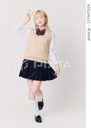 金髪の女子高生 金髪の女子高生 117447024