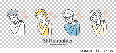 Men and women of all ages who suffer from stiff shoulders 117447759