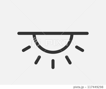 Light dimmer icon line trendy design. Electricity lamp saving energy sign. Black and white flat style. Light dimmer icon line trendy design. Electricity lamp saving energy sign. Black and white flat style. 117449298
