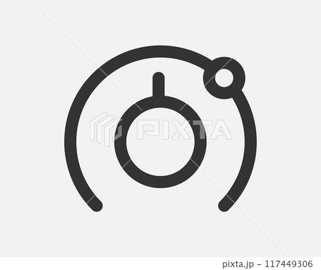 Light dimmer icon line trendy design. Electricity lamp saving energy sign. Black and white flat style. Light dimmer icon line trendy design. Electricity lamp saving energy sign. Black and white flat style. 117449306
