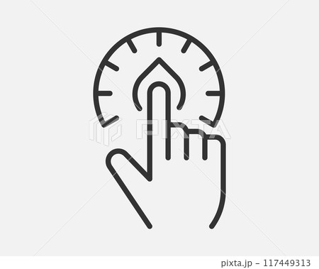 Light dimmer icon line trendy design. Electricity lamp saving energy sign. Black and white flat style. 117449313