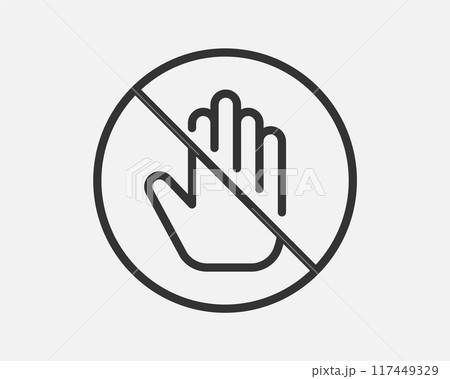 Hand Gesture Icon Line Simple Trendy Design. 117449329