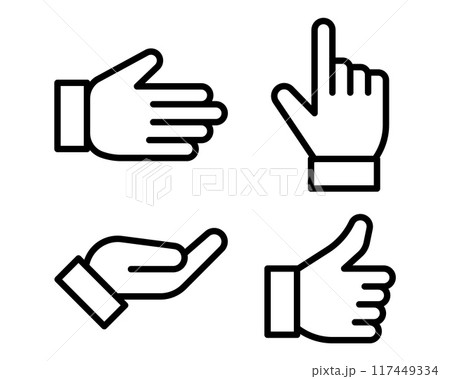 Hand Gesture Icon Line Simple Trendy Design. Hand Gesture Icon Line Simple Trendy Design. 117449334
