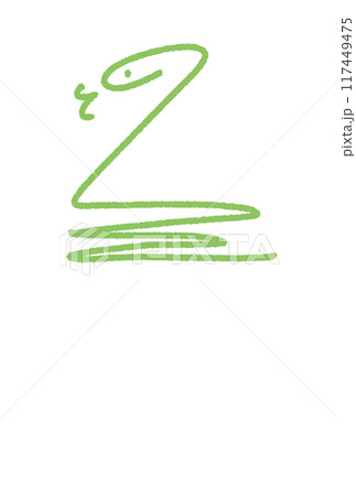 シンプルな蛇の線画イラスト 年賀素材 巳年 シンプルな蛇の線画イラスト 年賀素材 巳年 117449475