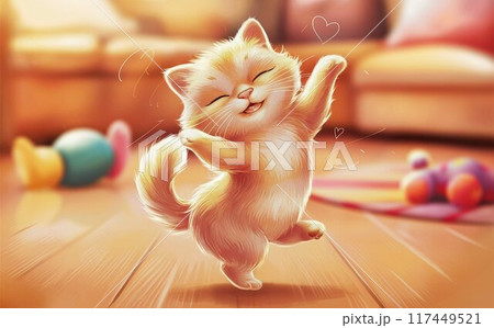 踊りながら笑う子猫 踊りながら笑う子猫 117449521