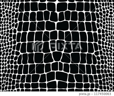 Seamless pattern of alligator skin on a white background	 117450063