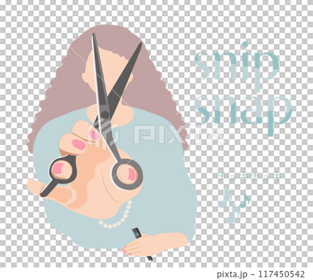 手裡拿著剪刀剪頭髮的美髮師/理髮師 117450542