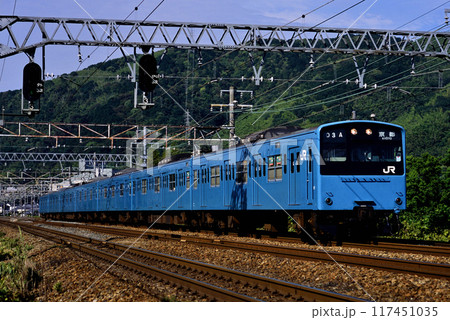 2006年　東海道緩行線を走る201系普通電車7両 117451035