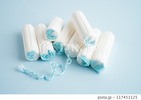 Cotton tampons for women hygiene menstrual period cycle protection. Cotton tampons for women hygiene menstrual period cycle protection. 117451125