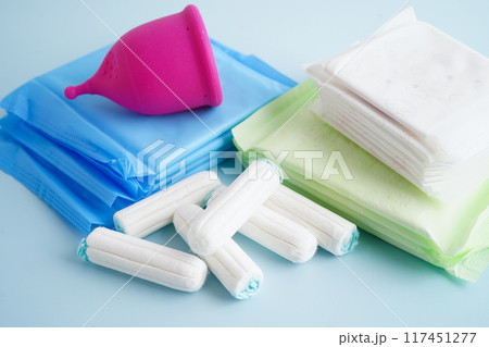 Sanitary hygiene set for women menstrual period cycle protection. Sanitary hygiene set for women menstrual period cycle protection. 117451277