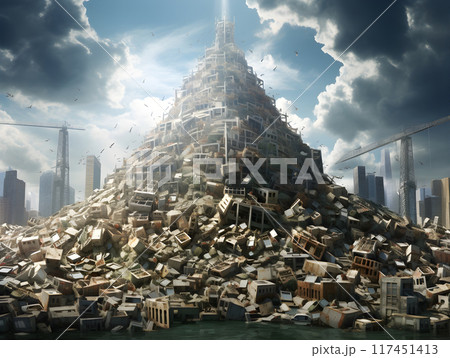 Overpopulated Dystopia Building Block AI Artwork Overpopulated Dystopia Building Block AI Artwork 117451413