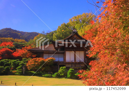 大河内山荘（ 京都市右京区）大乗閣前の紅葉 117452099
