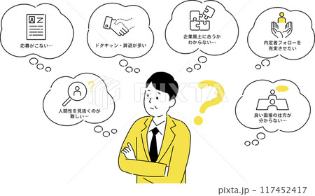 人事のこんなお悩みありませんか？のシンプルイラスト 117452417