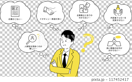 人事のこんなお悩みありませんか？のシンプルイラスト 117452417